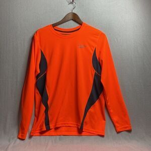 Brooks Long Sleeve Activewear Shirt Orange and Black Size M